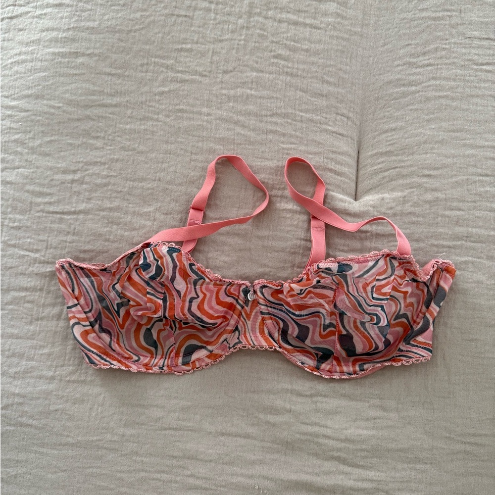 Adore Me Coral Lace Bra